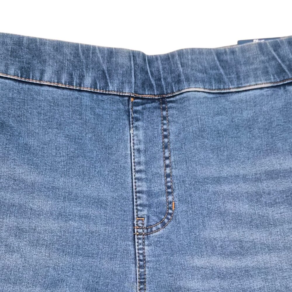 Terra & Sky Women's Plus Denim Shorts Bermuda 4X Pull On Stretch High Rise Blue - Picture 8 of 9